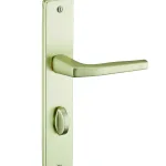 Ensemble de poignées pour porte intérieure Picardie à condamnation, carré 8mm, entr'axes 195mm, couleur champagne - THIRARD