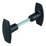 Paire de boutons pour porte, carré 6x110mm, 1 portée, noir - THIRARD
