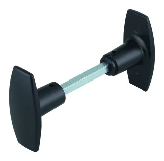 Paire de boutons pour porte, carré 6x110mm, 1 portée, noir - THIRARD