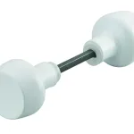 Paire de boutons Horga pour porte, carré 6mm, 1 portée, blanc - THIRARD
