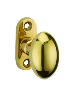 Bouton pour fenêtre, avec vis de pose, laiton poli - THIRARD