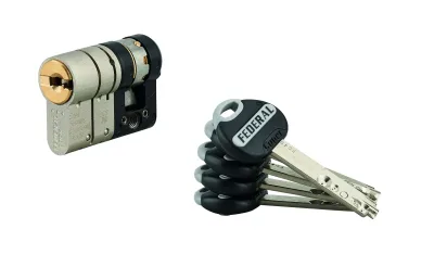 Demi-cylindre de serrure Federal 2, 32x10mm, nickel, anti-arrachement, anti-perçage, 5 clés - THIRARD