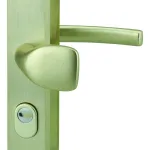 Ensemble de poignées de sécurité palière pour porte d'entrée, béquille et aileron, entr'axe 216mm, couleur F2 - THIRARD