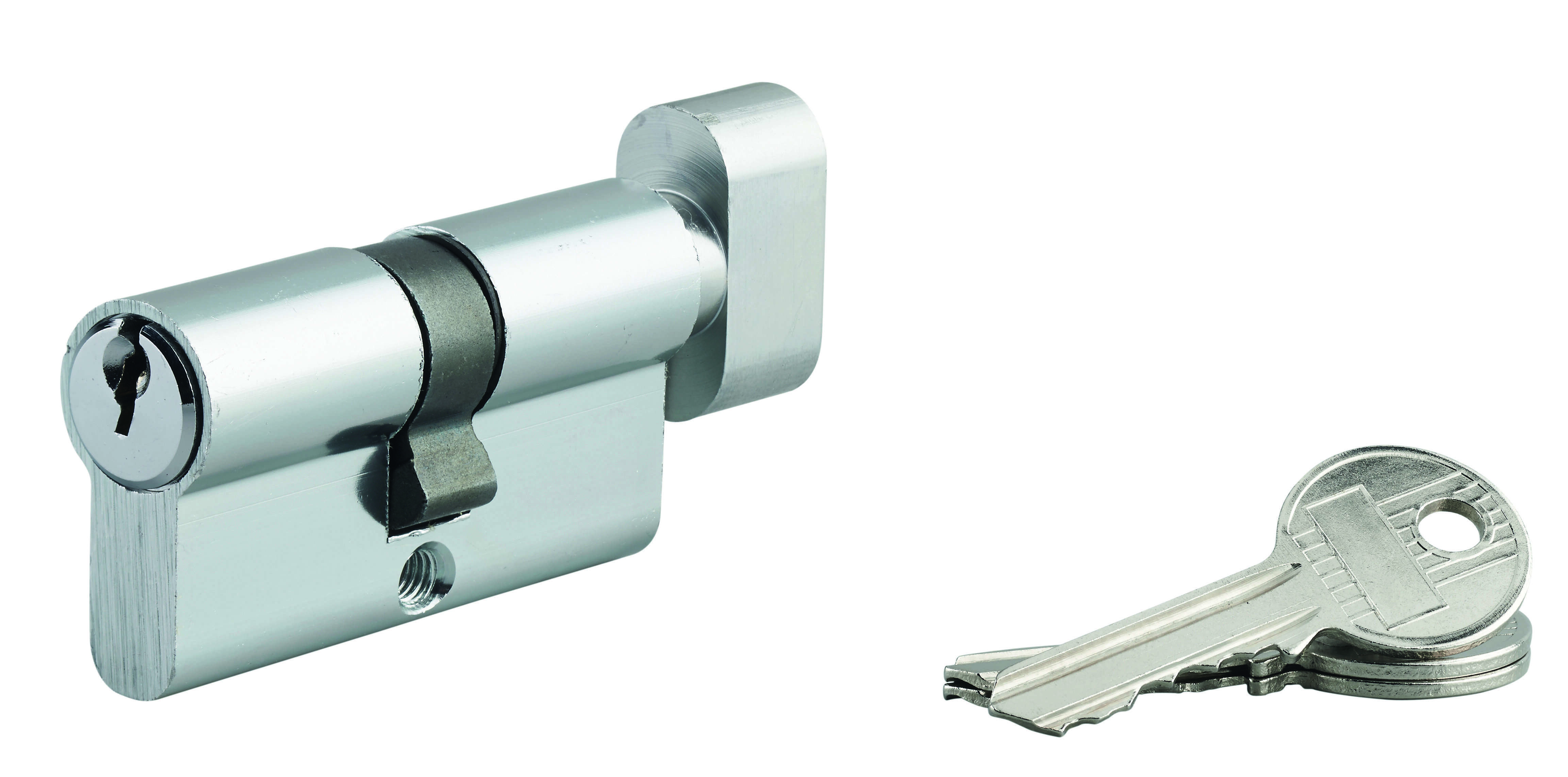 Cylindre PROFILE ECO avec bouton 30 x 30 mm nickel 3 clés | Thirard