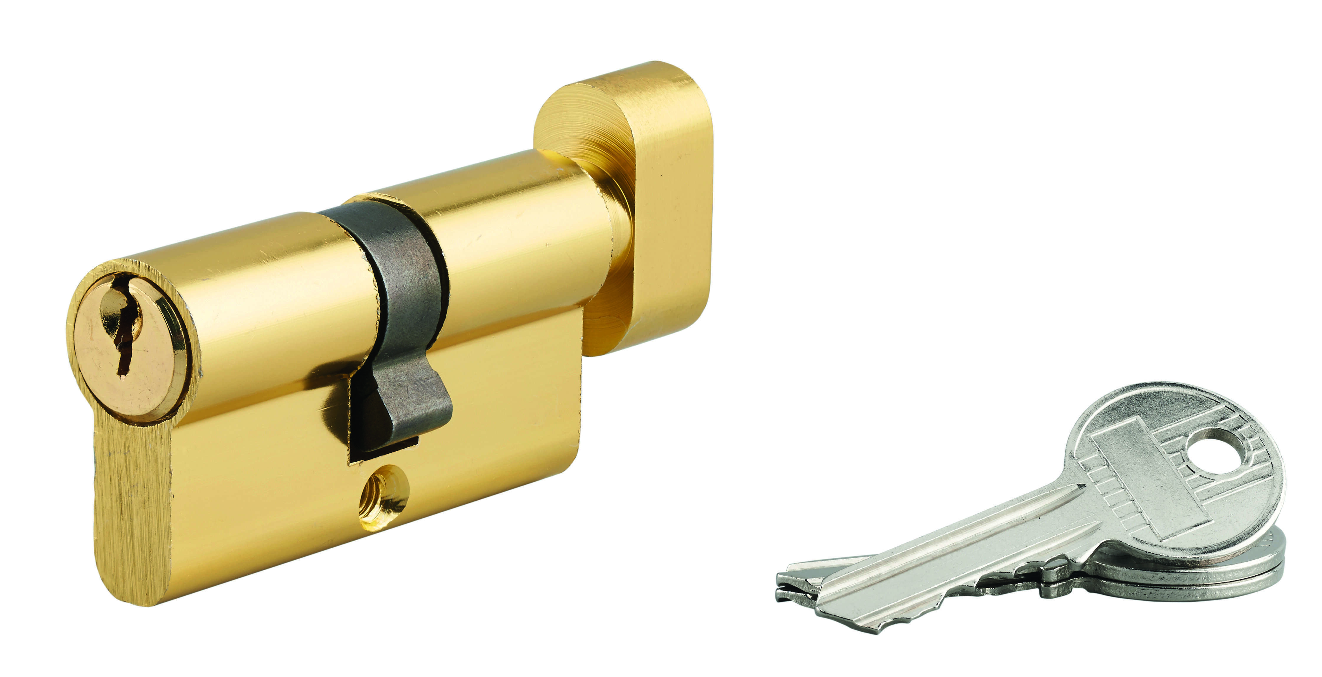 Cylindre PROFILE ECO avec bouton 30 x 30 mm laiton 3 clés | Thirard