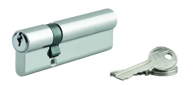 Cylindre de serrure double entrée Ecopro, 30x70mm, aluminium, anti-arrachement, 3 clés, nickel - SP