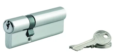 Cylindre de serrure double entrée Ecopro, 30x60mm, aluminium, anti-arrachement, 3 clés, nickel - SP