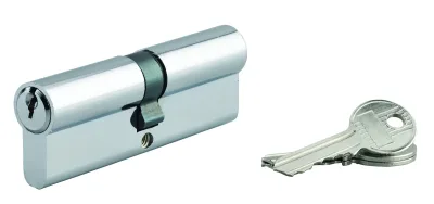 Cylindre de serrure double entrée Ecopro, 45x45mm, aluminium, anti-arrachement, 3 clés, nickel - SP