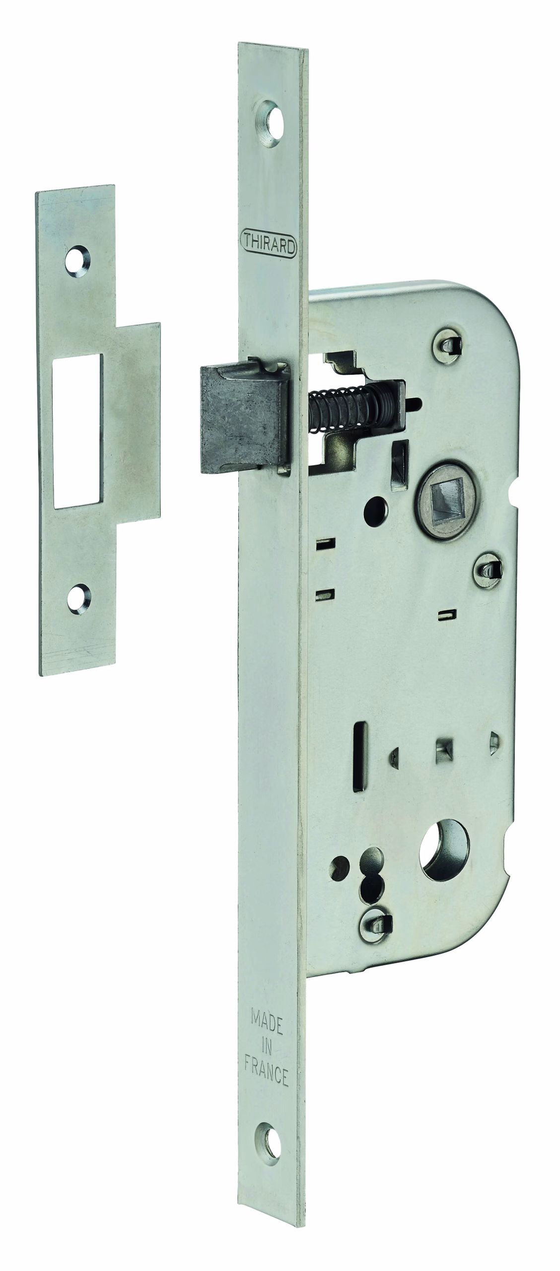 Serrure encastrable bec de cane pour porte intérieure, axe 40mm, bouts carrés - THIRARD