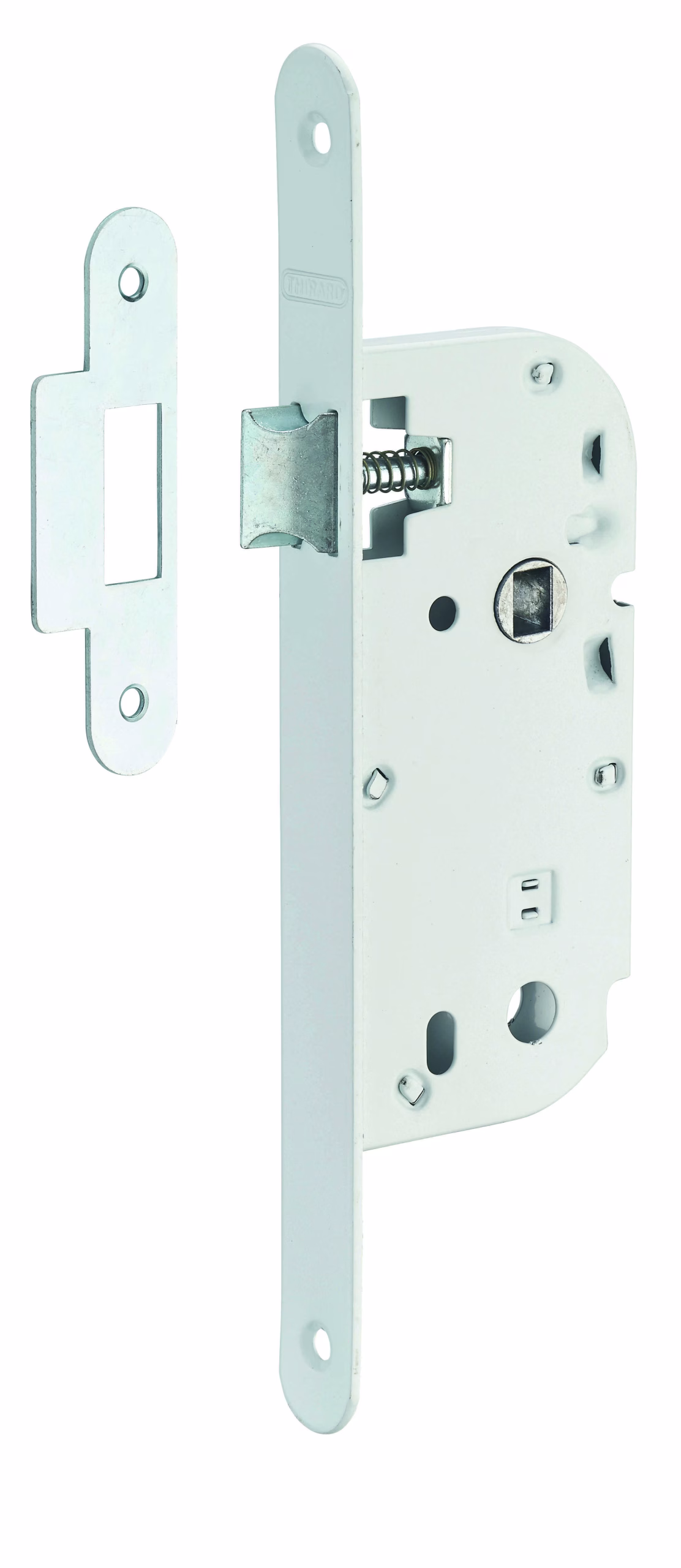 Serrure encastrable pour porte intérieure, fouillot 6x9mm, bout ronds, blanc - THIRARD