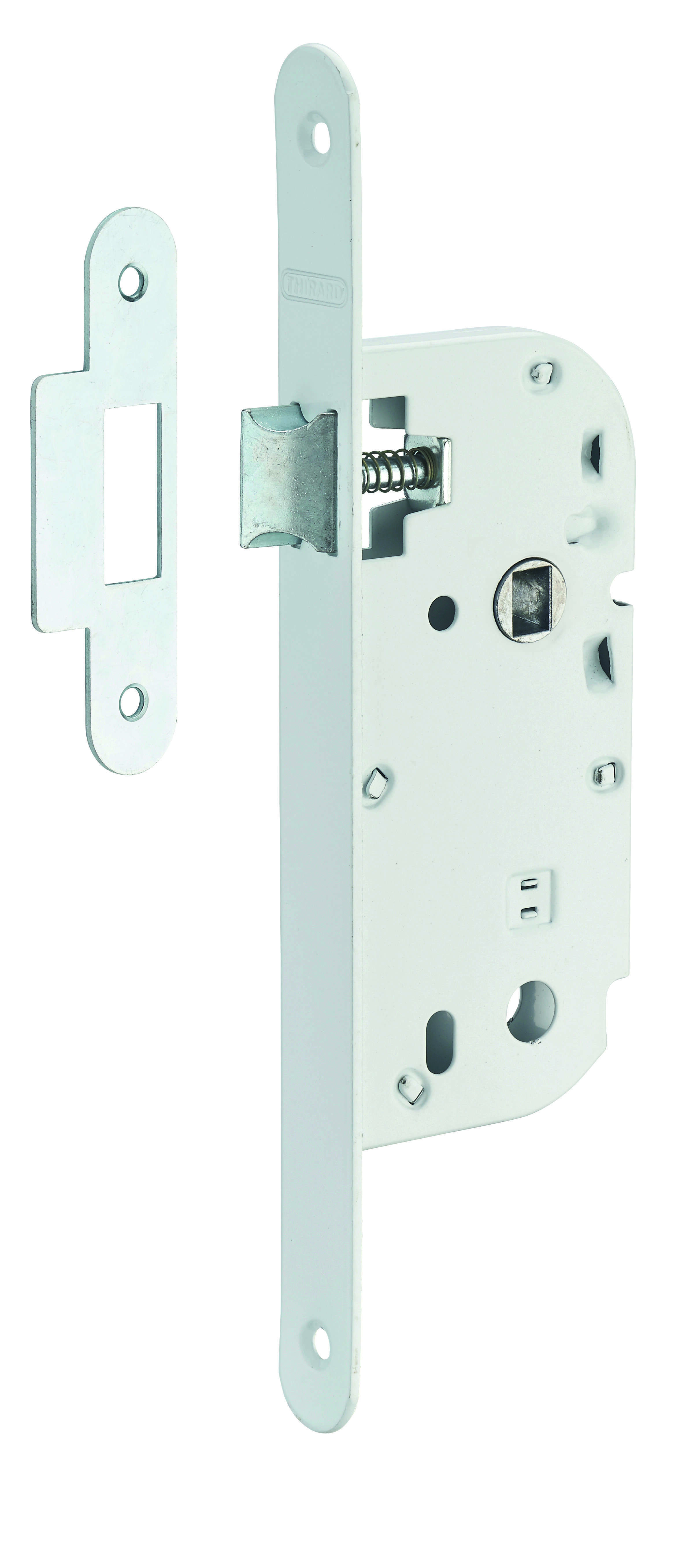 Serrure encastrable pour porte intérieure, fouillot 6x9mm, bout ronds, blanc - THIRARD