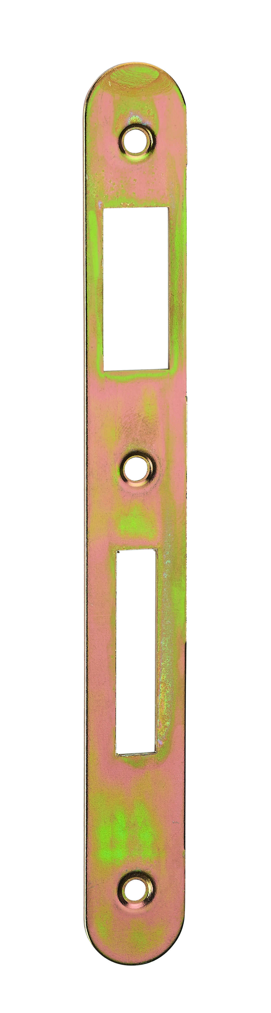 Gâche pour serrure à encastrée zinguée à bouts ronds, sans traine, hauteur 170mm -  THIRARD