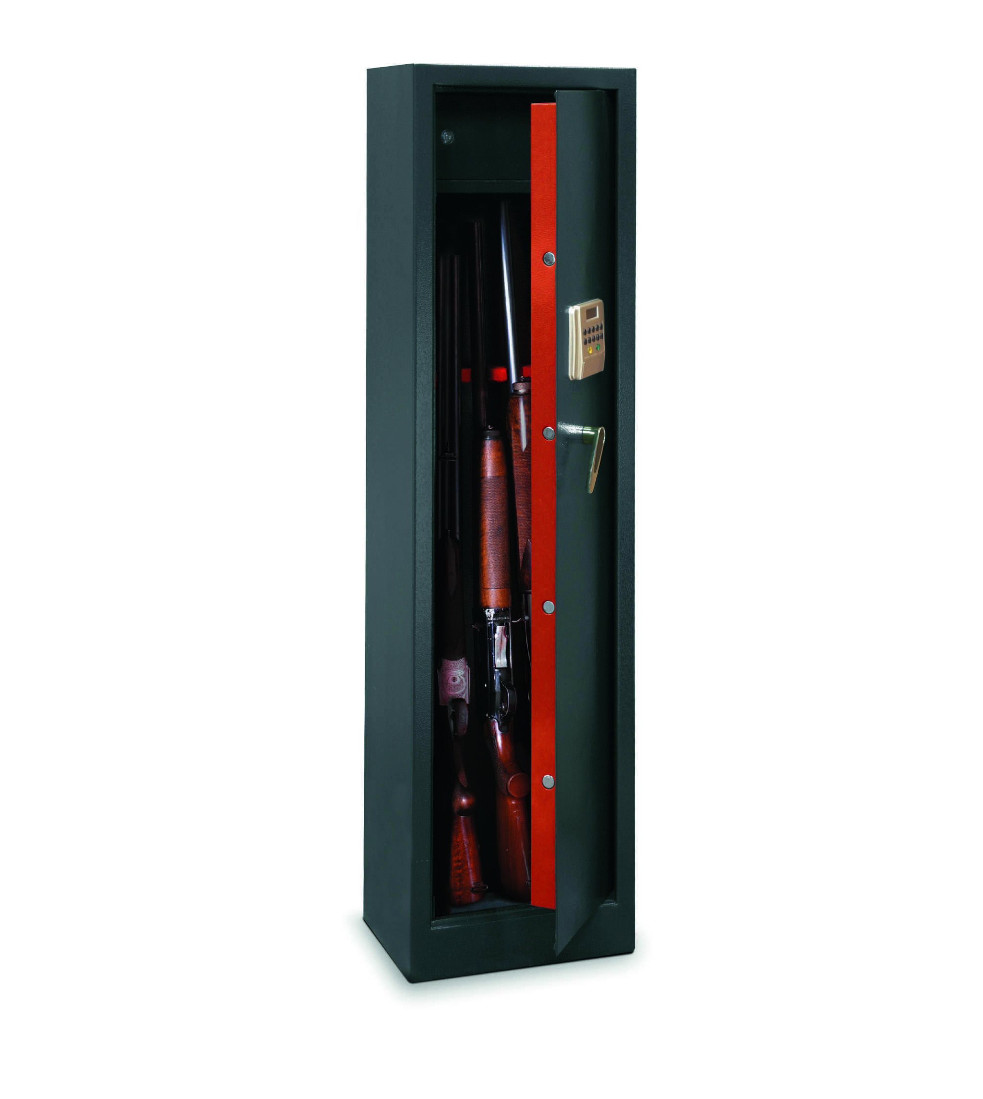 Armoire à fusils Monteria, fermeture électronique à code, 4 pênes, capacité de 5 fusils - THIRARD