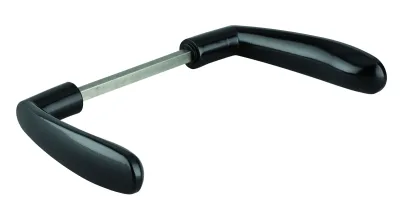 Paire de béquilles pour serrure de portail, carré 7mm, noir - THIRARD