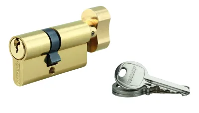Cylindre de serrure à bouton SA, 35Bx25mm, anti-arrachement, laiton, 3 clés - THIRARD