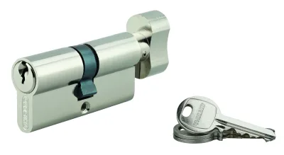 Cylindre de serrure à bouton SA, 35Bx35mm, anti-arrachement, nickel, 3 clés - THIRARD