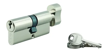 Cylindre de serrure à bouton SA, 30Bx35mm, anti-arrachement, nickel, 3 clés - THIRARD