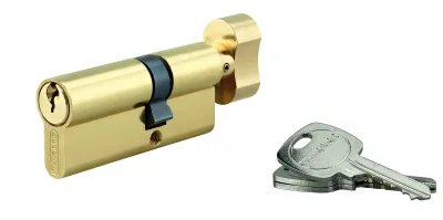 Cylindre de serrure à bouton, 30Bx50mm, anti-arrachement, laiton, 3 clés - THIRARD