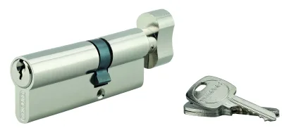 Cylindre de serrure à bouton, 30Bx50mm, anti-arrachement, nickel, 3 clés - THIRARD