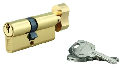 Cylindre de serrure à bouton, 40Bx30mm, anti-arrachement, laiton, 3 clés - THIRARD