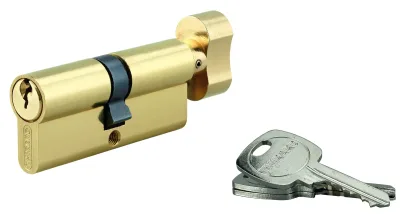 Cylindre de serrure à bouton, 40Bx40mm, anti-arrachement, laiton, 3 clés - THIRARD