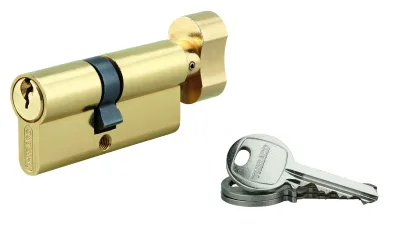 Cylindre de serrure à bouton SA, 40Bx30mm, anti-arrachement, laiton, 3 clés - THIRARD