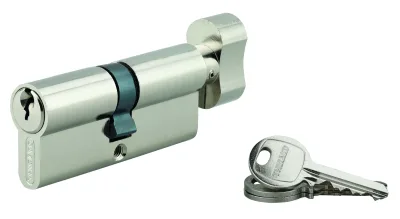 Cylindre de serrure à bouton SA, 40Bx40mm, anti-arrachement, nickel, 3 clés - THIRARD