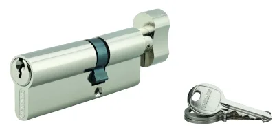 Cylindre de serrure à bouton SA, 30Bx50mm, anti-arrachement, nickel, 3 clés - THIRARD