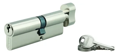 Cylindre de serrure à bouton SA, 40Bx50mm, anti-arrachement, nickel, 3 clés - THIRARD