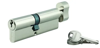 Cylindre de serrure à bouton SA, 50Bx40mm, anti-arrachement, nickel, 3 clés - THIRARD