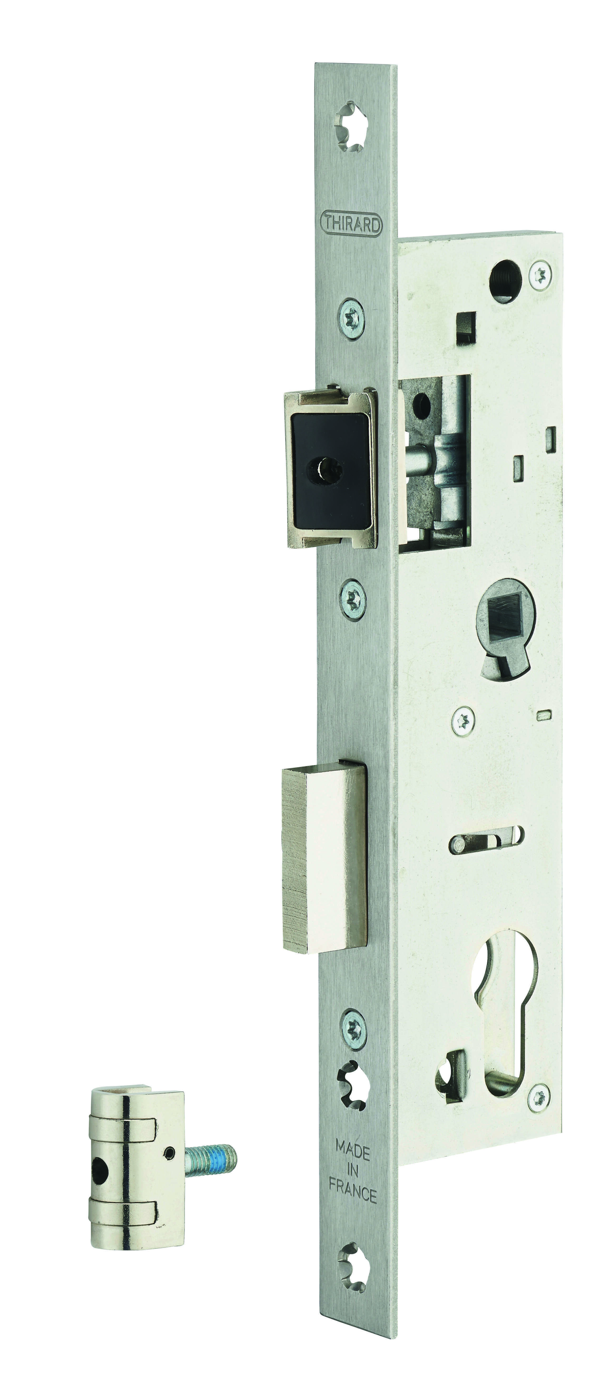 Boitier de serrure encastrable à cylindre pour porte d'entrée, axe 30mm, bouts carrés - THIRARD