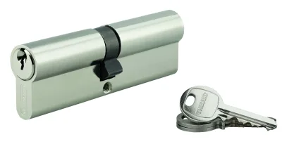 Cylindre de serrure double entrée SA, 50x50mm, anti-arrachement, nickel, 3 clés - THIRARD