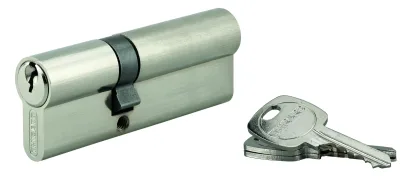 Cylindre de serrure double entrée, 35x55mm, anti-arrachement, nickel, 3 clés - THIRARD