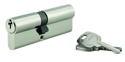 Cylindre de serrure double entrée, 40x50mm, anti-arrachement, nickel, 3 clés - THIRARD