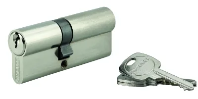 Cylindre de serrure double entrée, 35x45mm, anti-arrachement, nickel, 3 clés - THIRARD