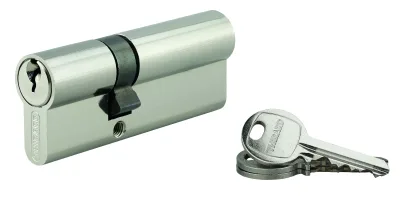 Cylindre de serrure double entrée SA, 30x50mm, anti-arrachement, nickel, vis 45mm3 clés - THIRARD