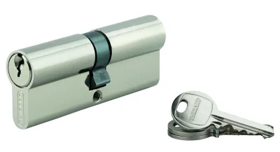 Cylindre de serrure double entrée SA, 40x40mm, anti-arrachement, nickel, vis 40mm, 3 clés - THIRARD
