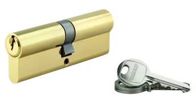 Cylindre de serrure SA, 45x45mm, vis 45mm, anti-arrachement, laiton, 3 clés - THIRARD