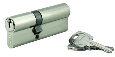 Cylindre de serrure double entrée, 35x50mm, anti-arrachement, nickel, 3 clés - THIRARD