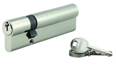 Cylindre de serrure double entrée SA, 30x80mm, anti-arrachement, nickel, 3 clés - THIRARD