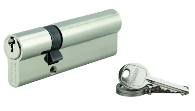 Cylindre de serrure double entrée SA, 30x65mm, anti-arrachement, nickel, 3 clés - THIRARD