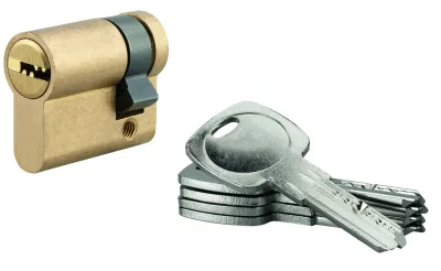Demi-cylindre de serrure 5G, 30x10mm, laiton, anti-arrachement, 5 clés - SP