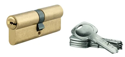 Cylindre de serrure à double entrée 5G, 40x40mm, laiton, anti-arrachement, 5 clés - SP