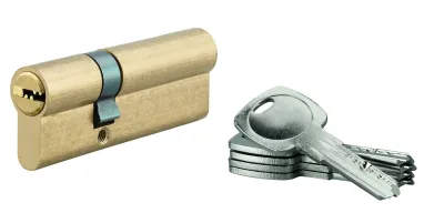 Cylindre de serrure à double entrée 5G, 30x60mm, laiton, anti-arrachement, 5 clés - SP