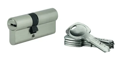 Cylindre de serrure à double entrée 5G, 30x40mm, nickel, anti-arrachement, 5 clés - SP