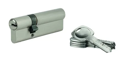 Cylindre de serrure à double entrée 5G, 30x60mm, nickel, anti-arrachement, 5 clés - SP