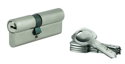 Cylindre de serrure à double entrée 5G, 35x45mm, nickel, anti-arrachement, 5 clés - SP