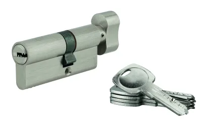 Cylindre de serrure à bouton 5G, 30Bx40mm, nickel, anti-arrachement, 5 clés - SP