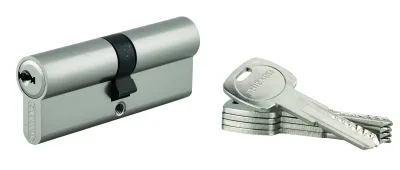 Cylindre de serrure double entrée Trafic 6, 40x40mm, anti-arrachement, anti-perçage, nickel, fonction urgence 5 clés - THIRARD