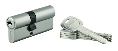 Cylindre de serrure double entrée Trafic 6, 30x40mm, anti-arrachement, anti-perçage, nickel, fonction urgence 5 clés - THIRARD